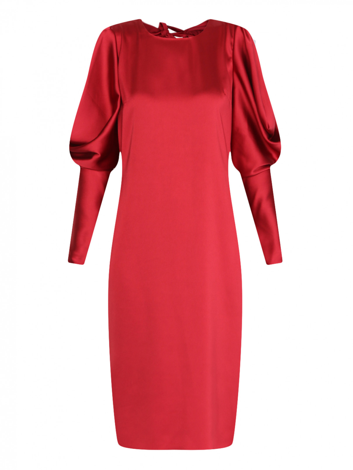 Платье с драпировкой Rhea Costa  –  Общий вид  – Цвет:  Красный
