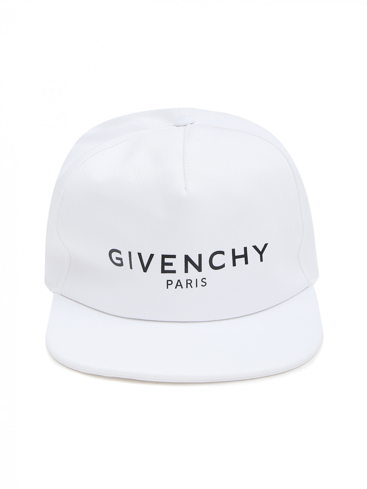 Бейсболка хлопковая с принтом Givenchy  –  Общий вид  – Цвет:  Белый
