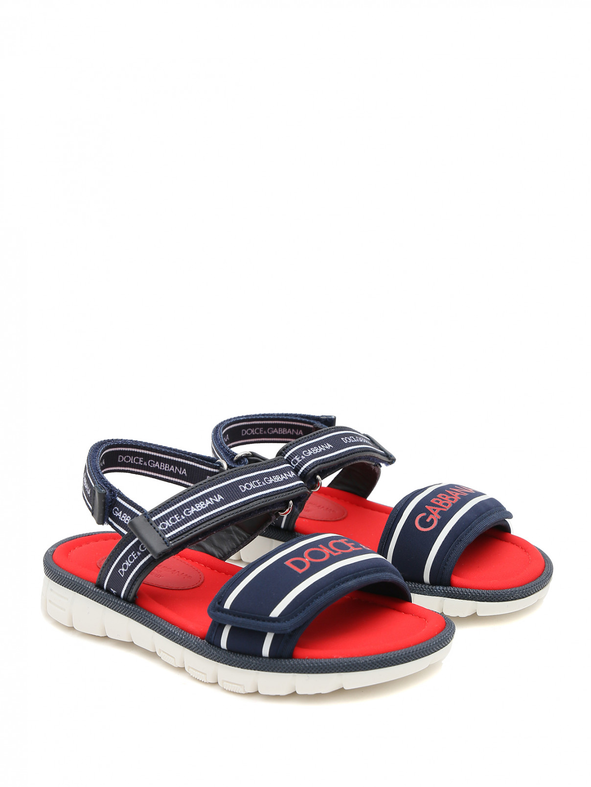 Текстильные сандалии на рефленой подошве Dolce & Gabbana  –  Общий вид  – Цвет:  Синий