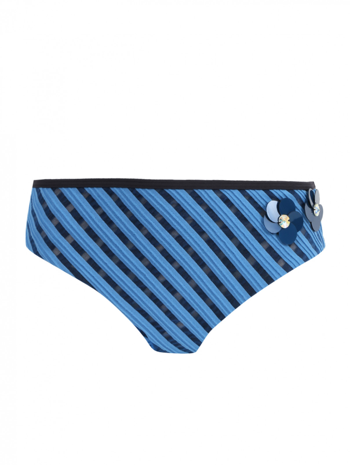 Трусы от купальника с полосками La Perla  –  Общий вид  – Цвет:  Синий