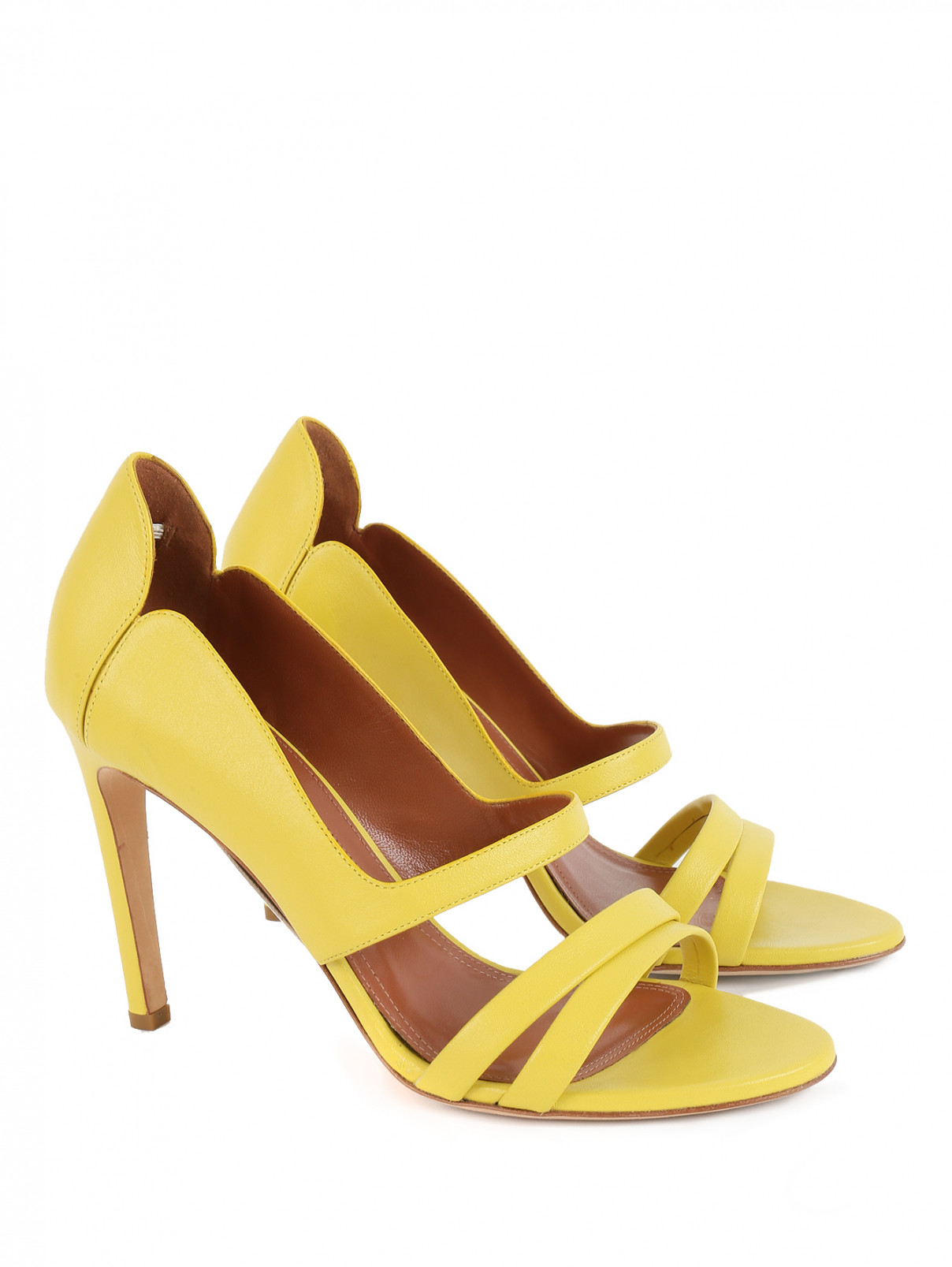 Туфли из гладкой кожи Alberta Ferretti  –  Общий вид  – Цвет:  Желтый