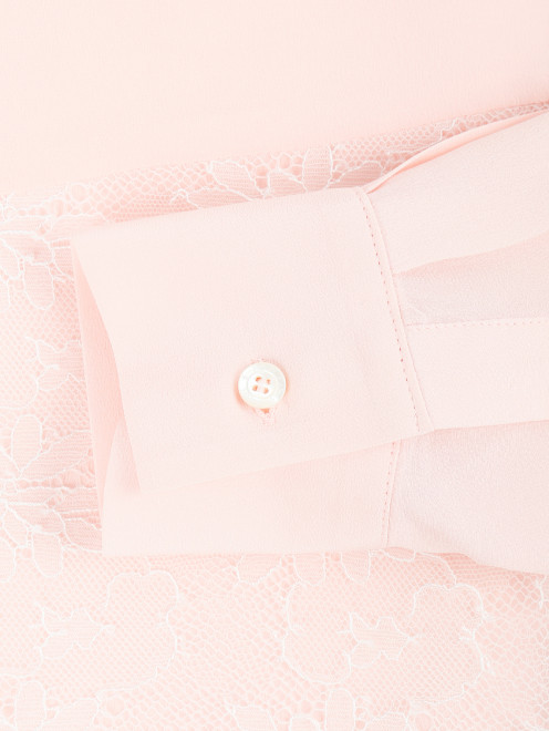 Блуза из шелка с узором и кружевом - Деталь1