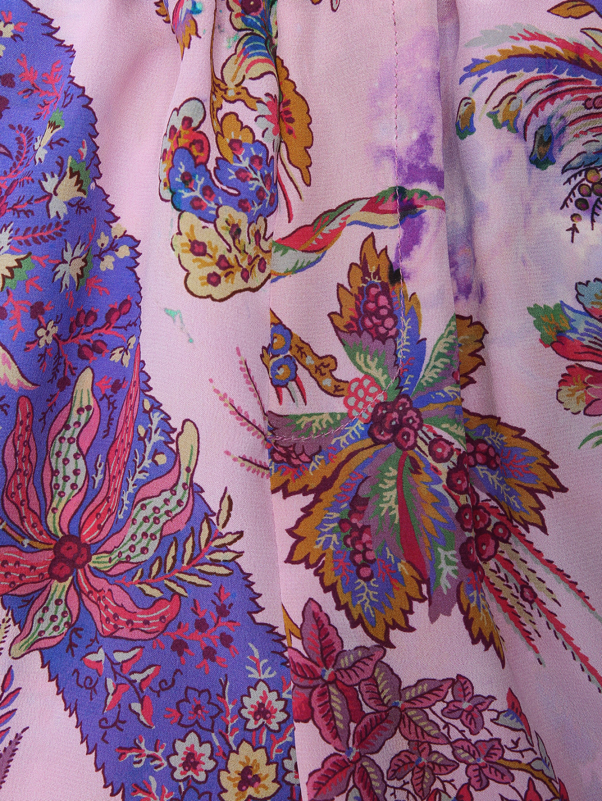 Брюки из шелка свободного кроя с узором Etro  –  Деталь  – Цвет:  Фиолетовый