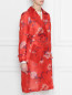 Легкое пальто из шелковой органзы с цветочным принтом Ermanno Scervino  –  МодельВерхНиз