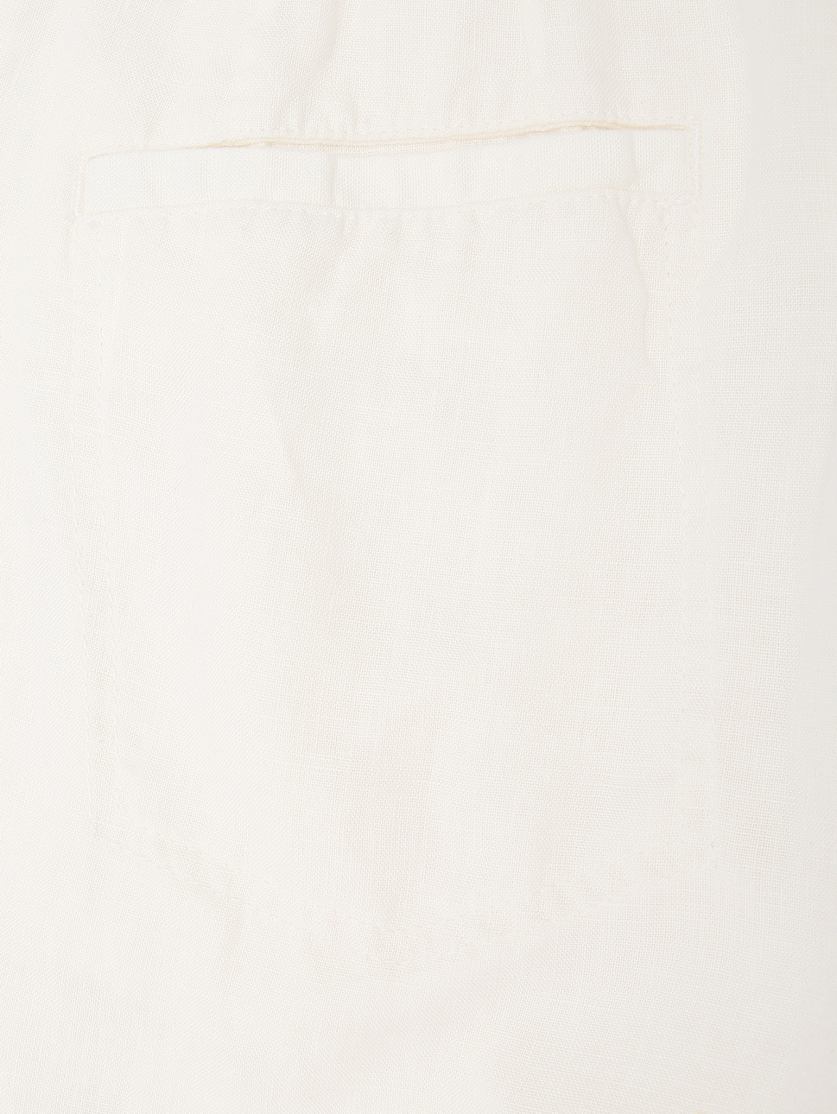 Брюки на резинке с карманами из льна Altea  –  Деталь1  – Цвет:  Белый