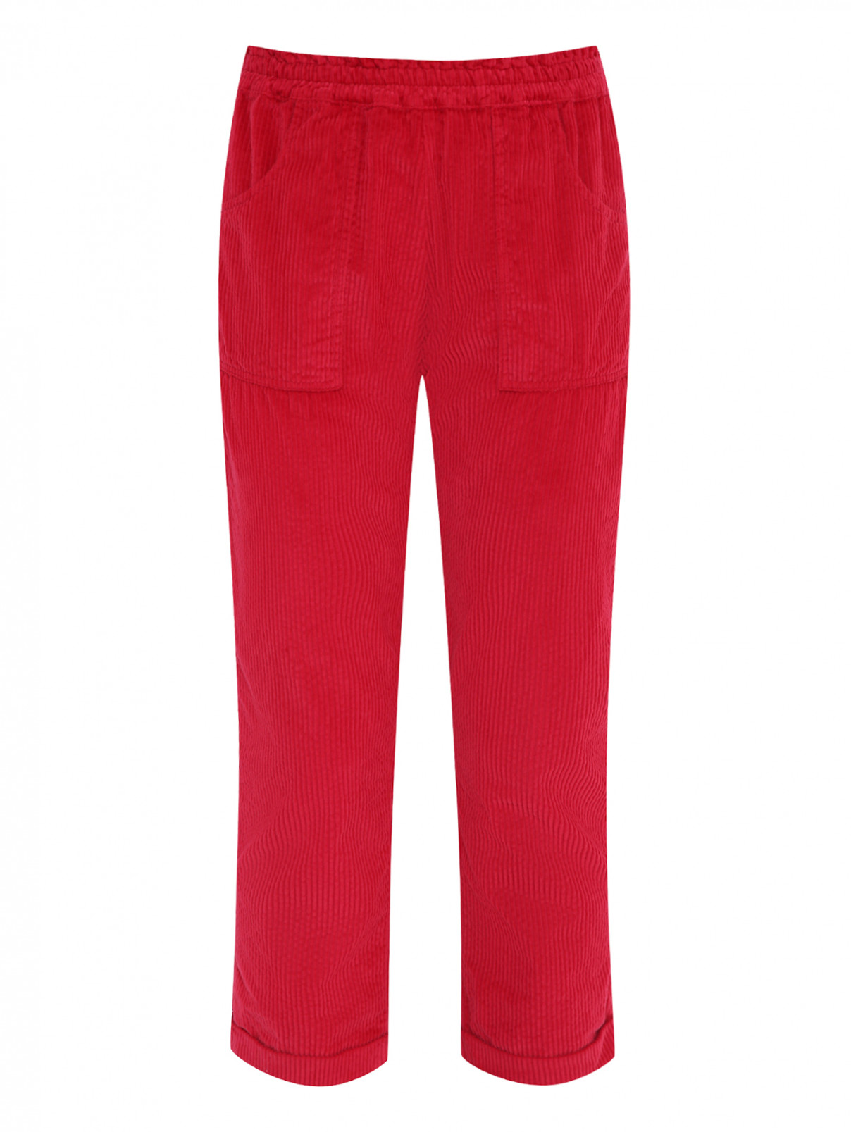 Укороченные вельветовые брюки с карманами Aletta  –  Общий вид  – Цвет:  Красный