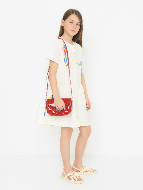 Платье изо льна и хлопка Stella McCartney kids - МодельОбщийВид