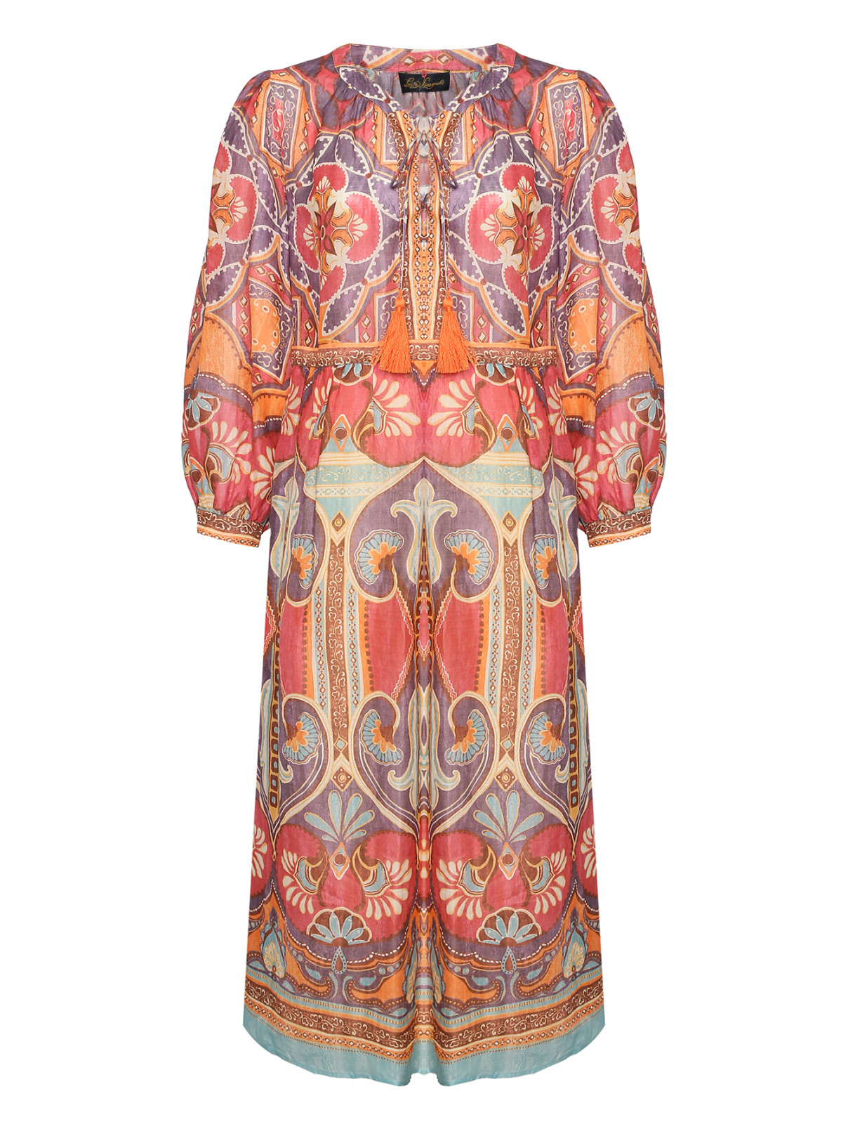Платье в бохо стиле с узором Luisa Spagnoli  –  Общий вид  – Цвет:  Узор