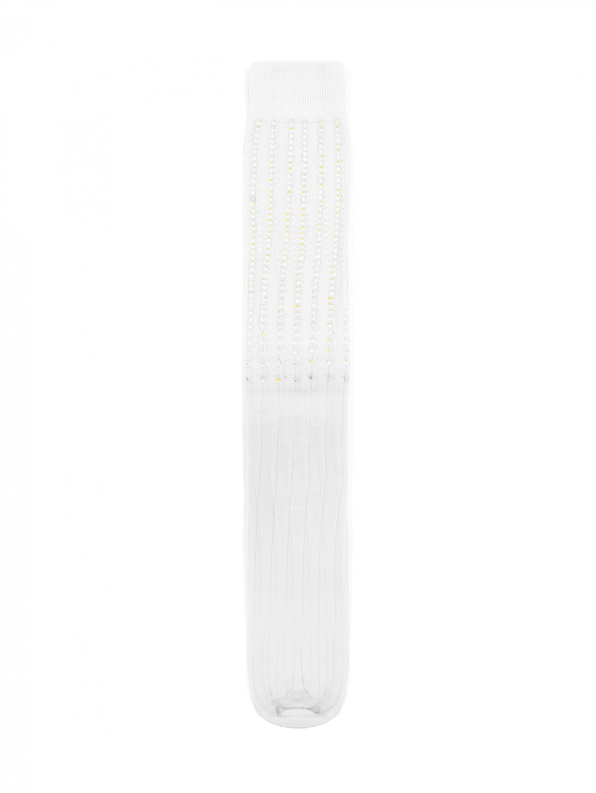 Носки из смешанной шерсти с кристаллами Ermanno Firenze  –  Общий вид  – Цвет:  Белый