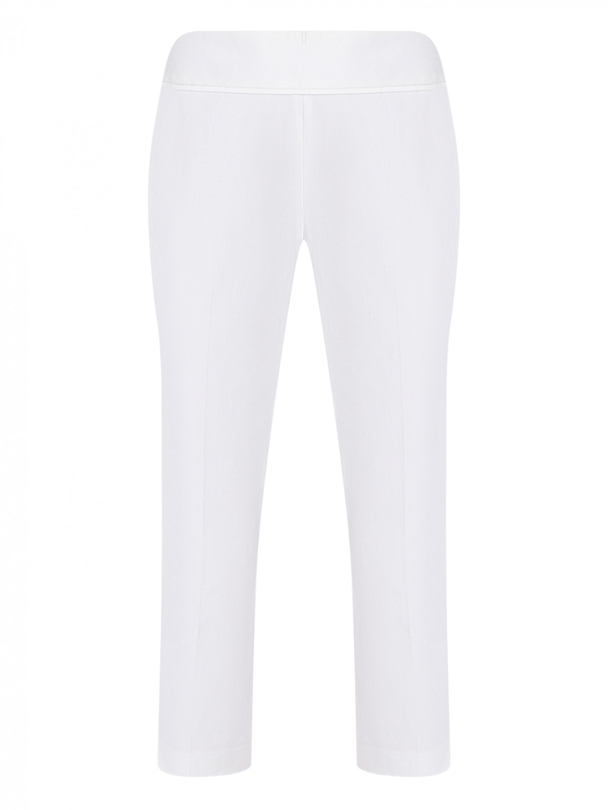 Укороченные брюки из хлопка BOUTIQUE MOSCHINO  –  Общий вид  – Цвет:  Белый