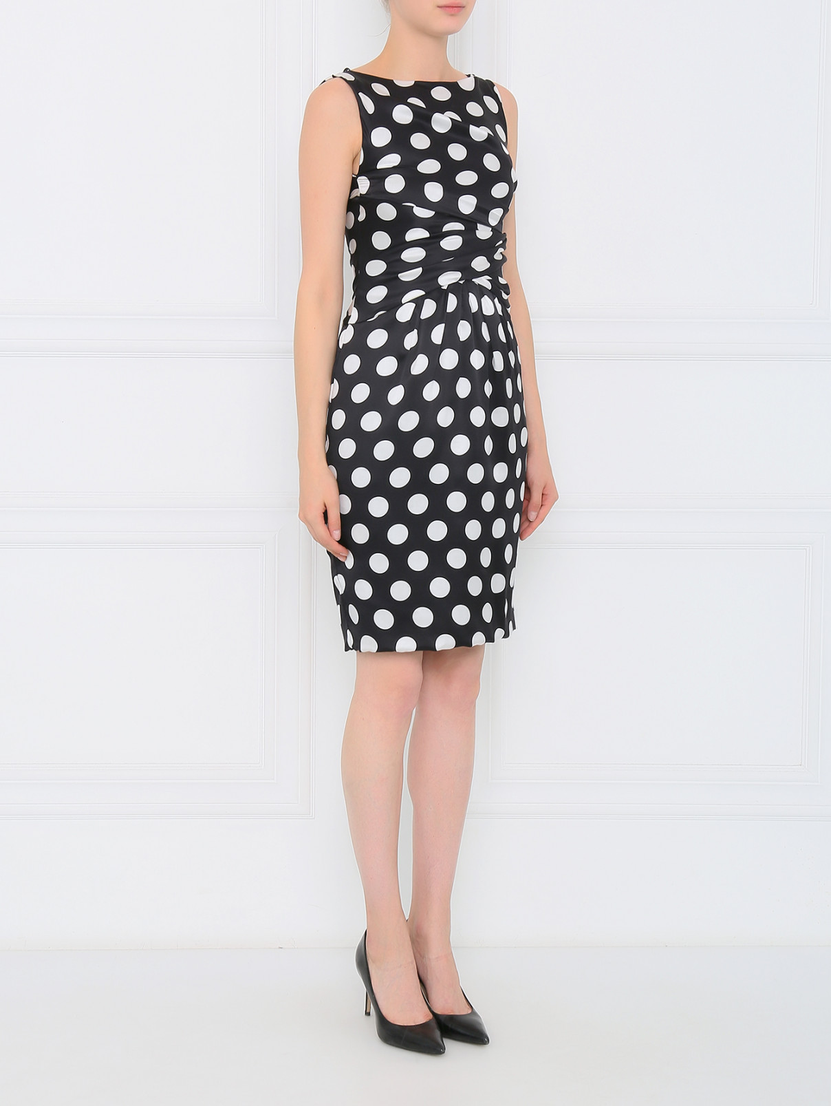 Платье из шелка с узором "горох" Moschino  –  Модель Общий вид  – Цвет:  Узор