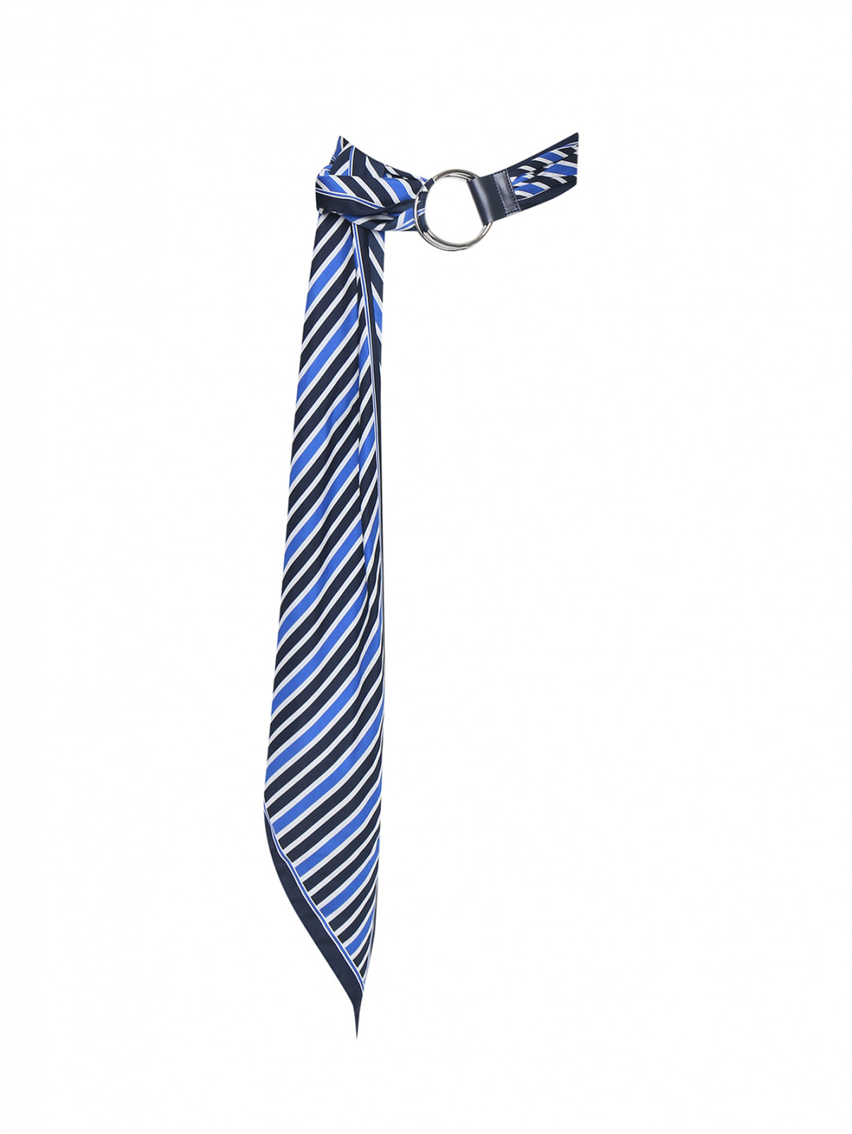 Пояс из текстиля с узором полоска Sportmax Code  –  Общий вид  – Цвет:  Синий
