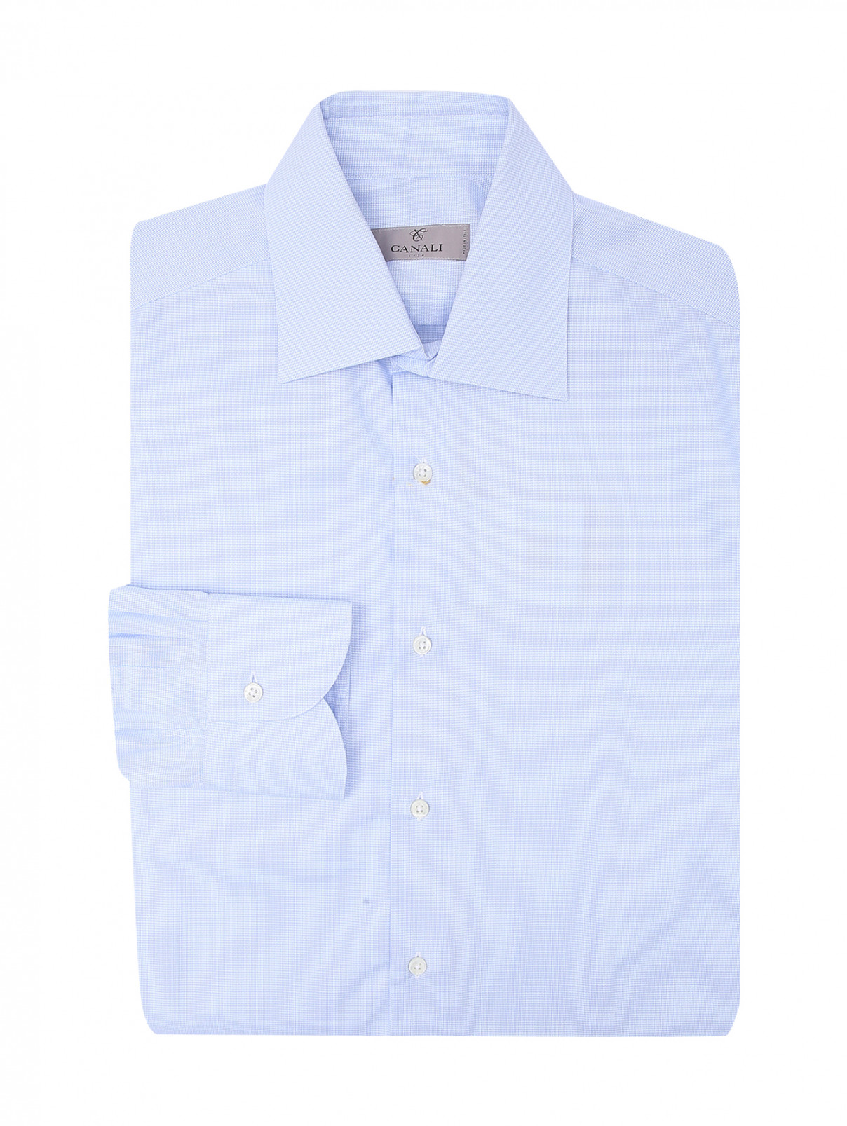 Рубашка из хлопка Canali  –  Общий вид  – Цвет:  Синий