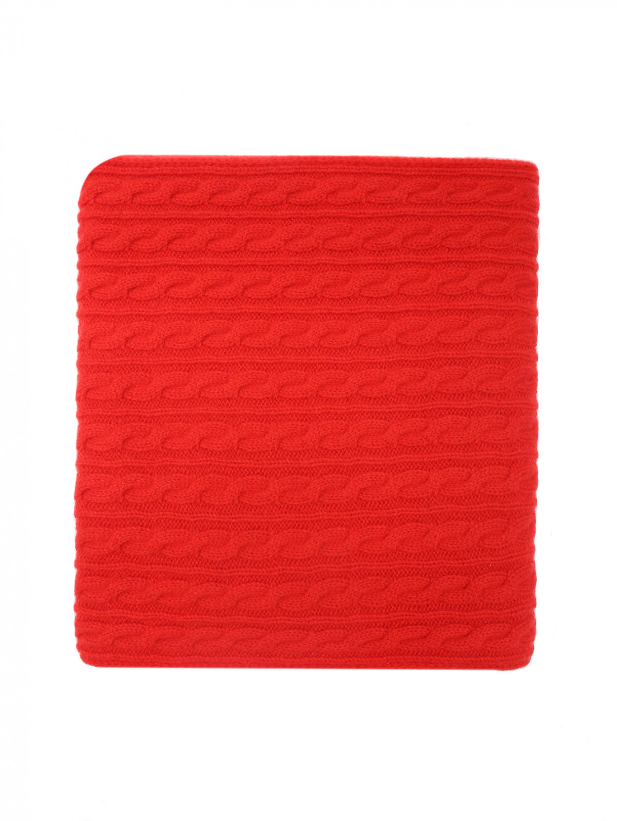 Шарф из кашемира фактурной вязки Weekend Max Mara  –  Общий вид  – Цвет:  Красный
