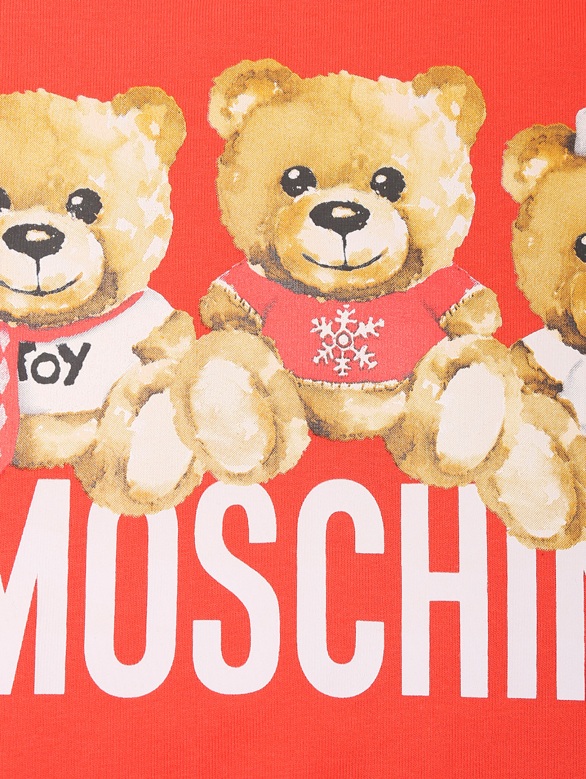 Свитшот на флисе с принтом Moschino  –  Деталь  – Цвет:  Красный