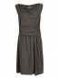 Платье из шерсти со сборкой на талии и узором "клетка" Moschino  –  Общий вид