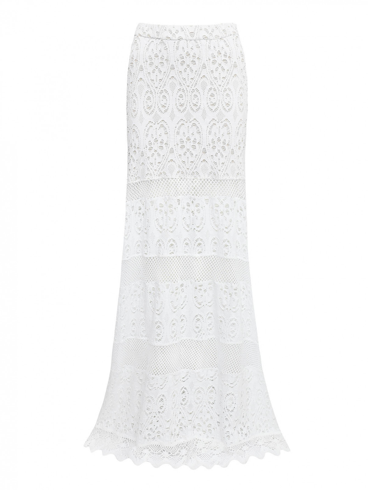 Юбка-макси с узором Versace 1969  –  Общий вид  – Цвет:  Белый