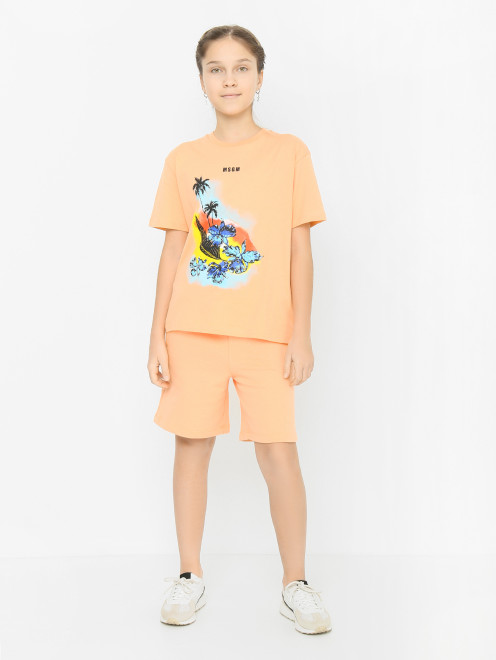 Хлопковые шорты с карманами MSGM - МодельОбщийВид