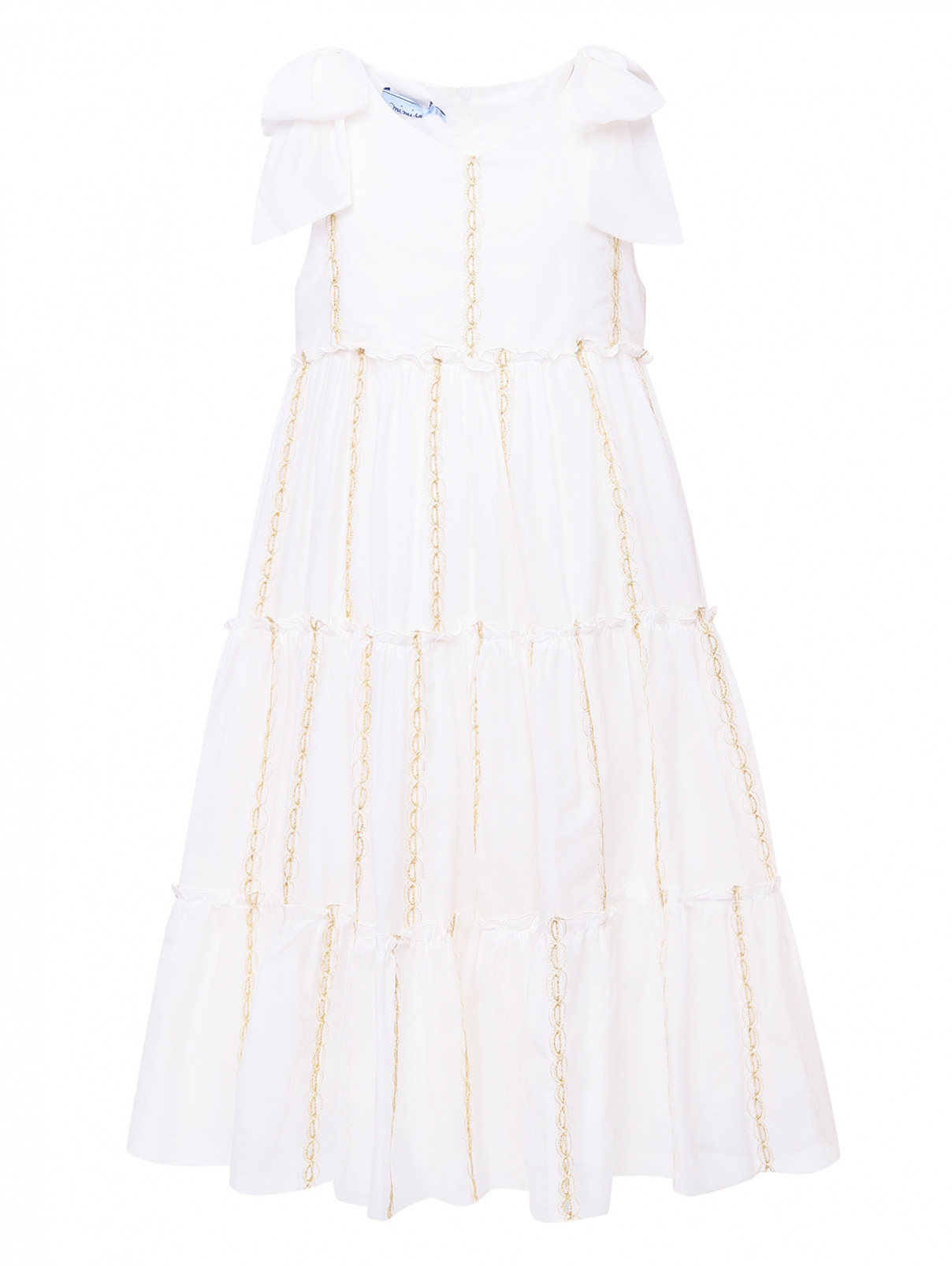Платье без рукавов свободного кроя MiMiSol  –  Общий вид  – Цвет:  Белый