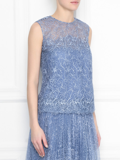 Топ из шелка с кружевным узором Ermanno Scervino - МодельВерхНиз
