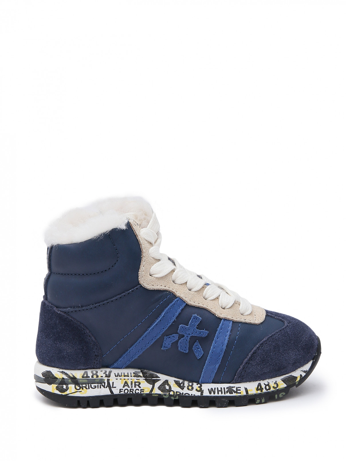Утепленные ботинки из кожи Premiata will be  –  Обтравка1  – Цвет:  Синий