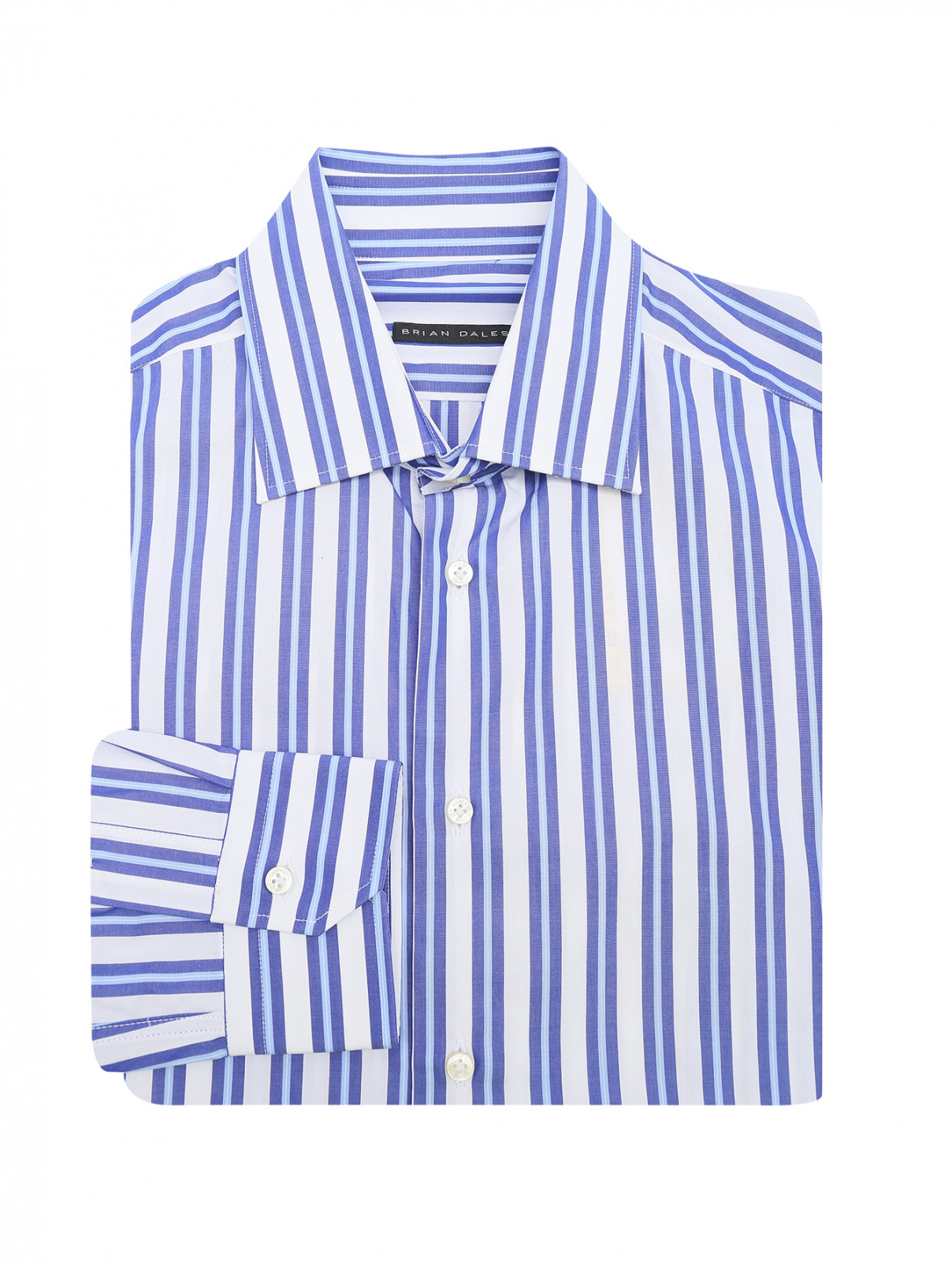 Рубашка из хлопка с узором "полоска" Brian Dales  –  Общий вид  – Цвет:  Узор
