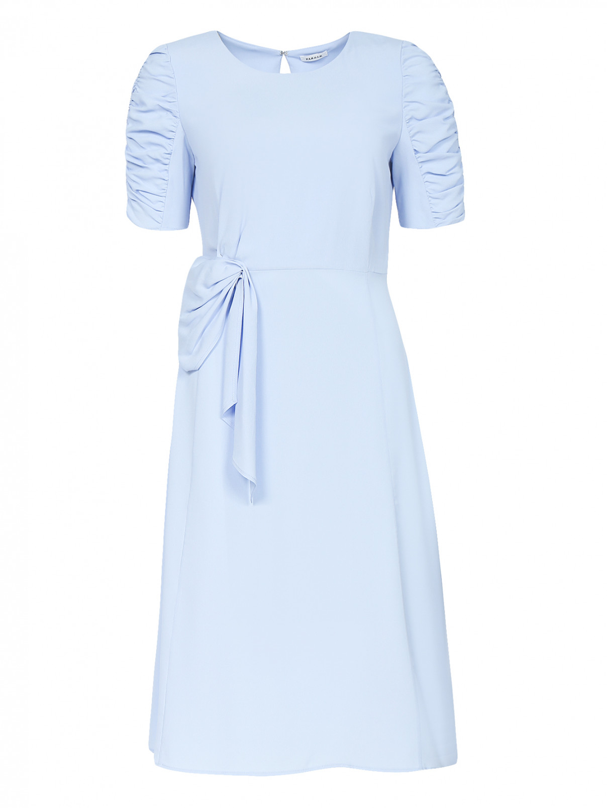 Платье-миди с декоративной драпировкой P.A.R.O.S.H.  –  Общий вид  – Цвет:  Синий