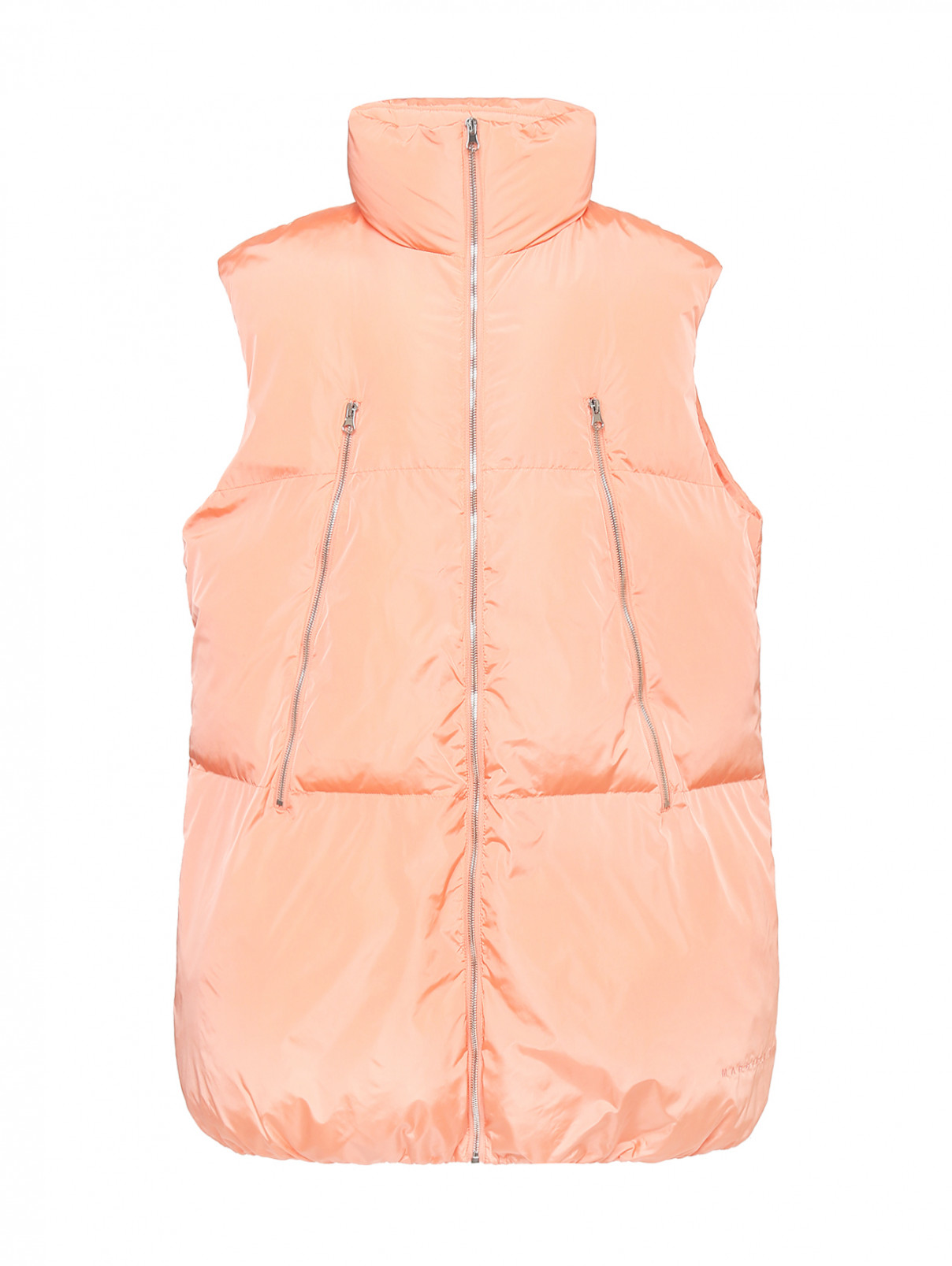 Утепленный жилет с карманами MM6  –  Общий вид  – Цвет:  Оранжевый