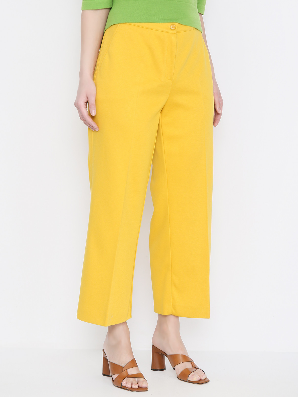 Трикотажные брюки с карманами Marina Rinaldi  –  МодельВерхНиз  – Цвет:  Желтый
