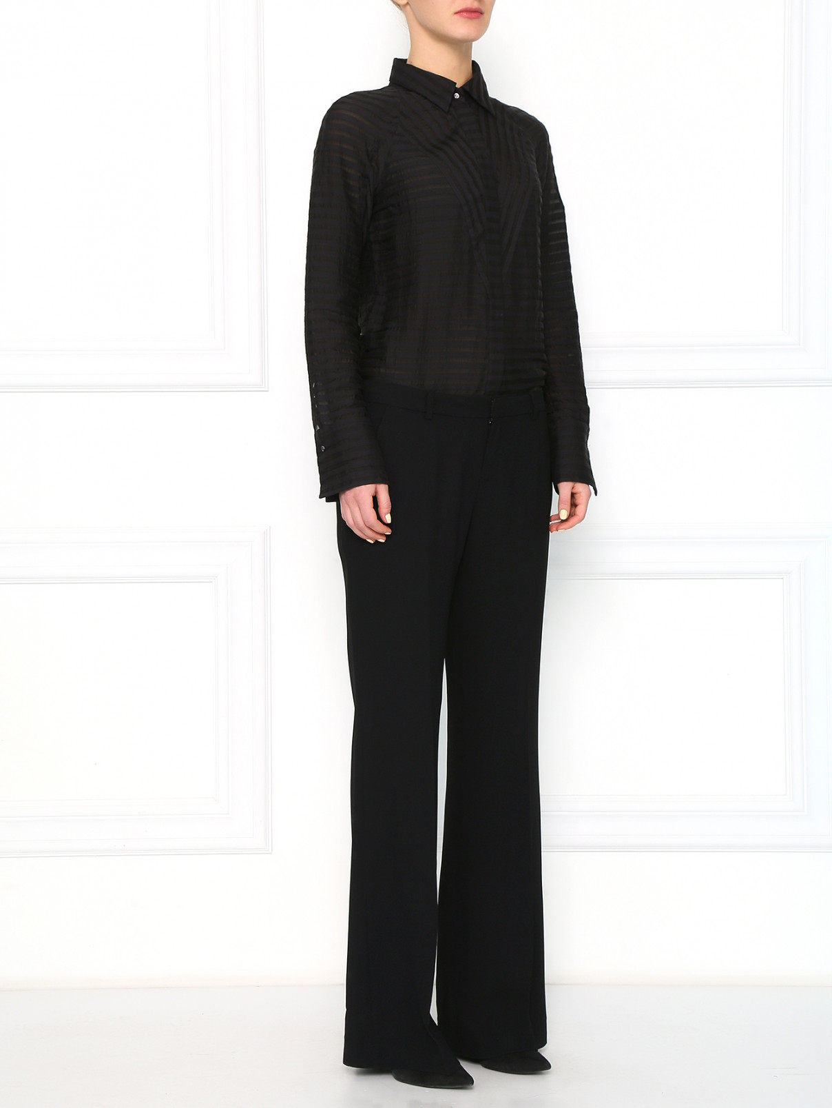 брюки свободные прямого фасона Joie  –  Модель Общий вид  – Цвет:  Черный