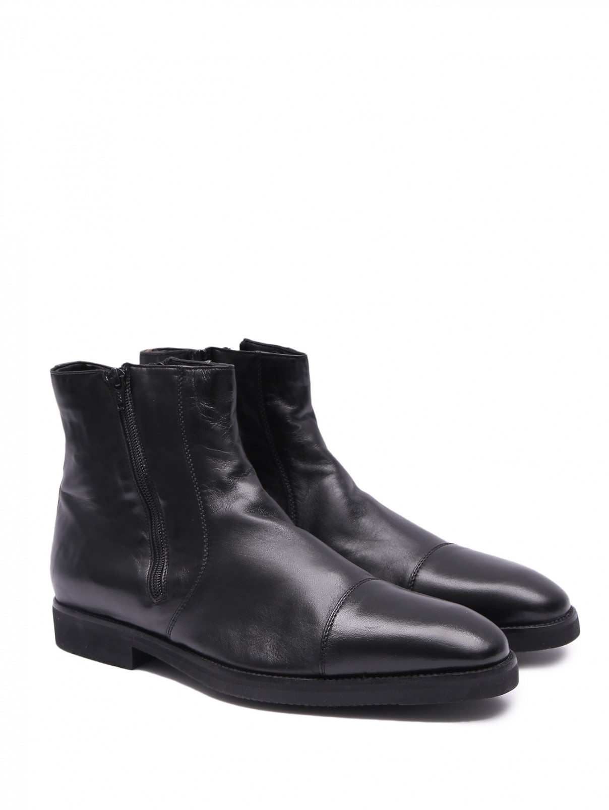 Утепленные ботинки из кожи Stemar  –  Общий вид  – Цвет:  Черный