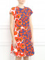 Платье из хлопка с цветочным узором Jil Sander Navy  –  Модель Верх-Низ