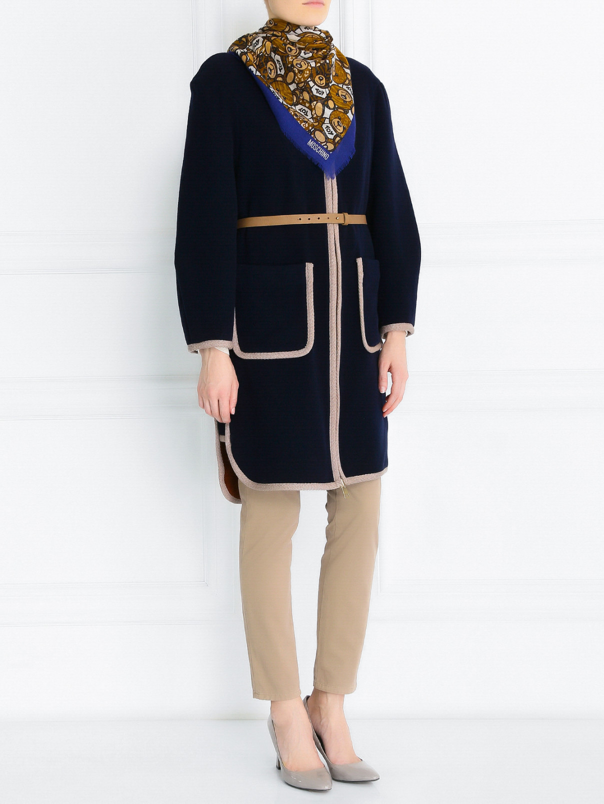 Пальто из шерсти с накладными карманами Tara Jarmon  –  Модель Общий вид  – Цвет:  Синий