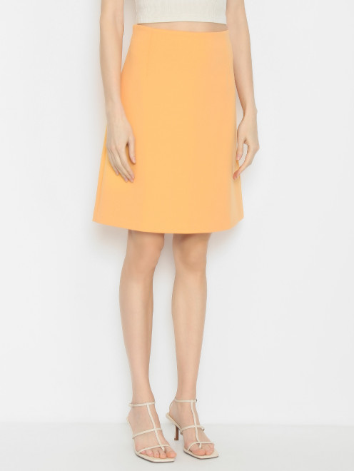 Однотонная юбка из смешанного хлопка Weekend Max Mara - МодельВерхНиз