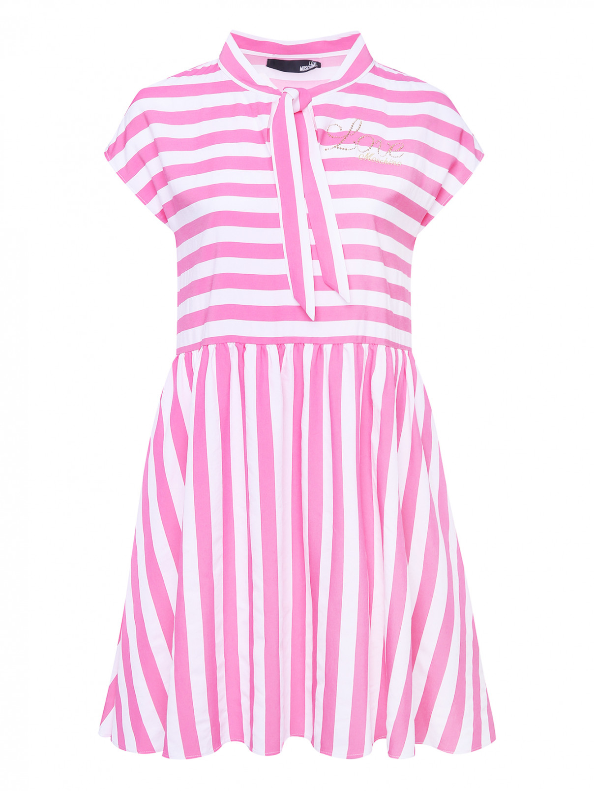 Платье из вискозы с узором Love Moschino  –  Общий вид  – Цвет:  Узор