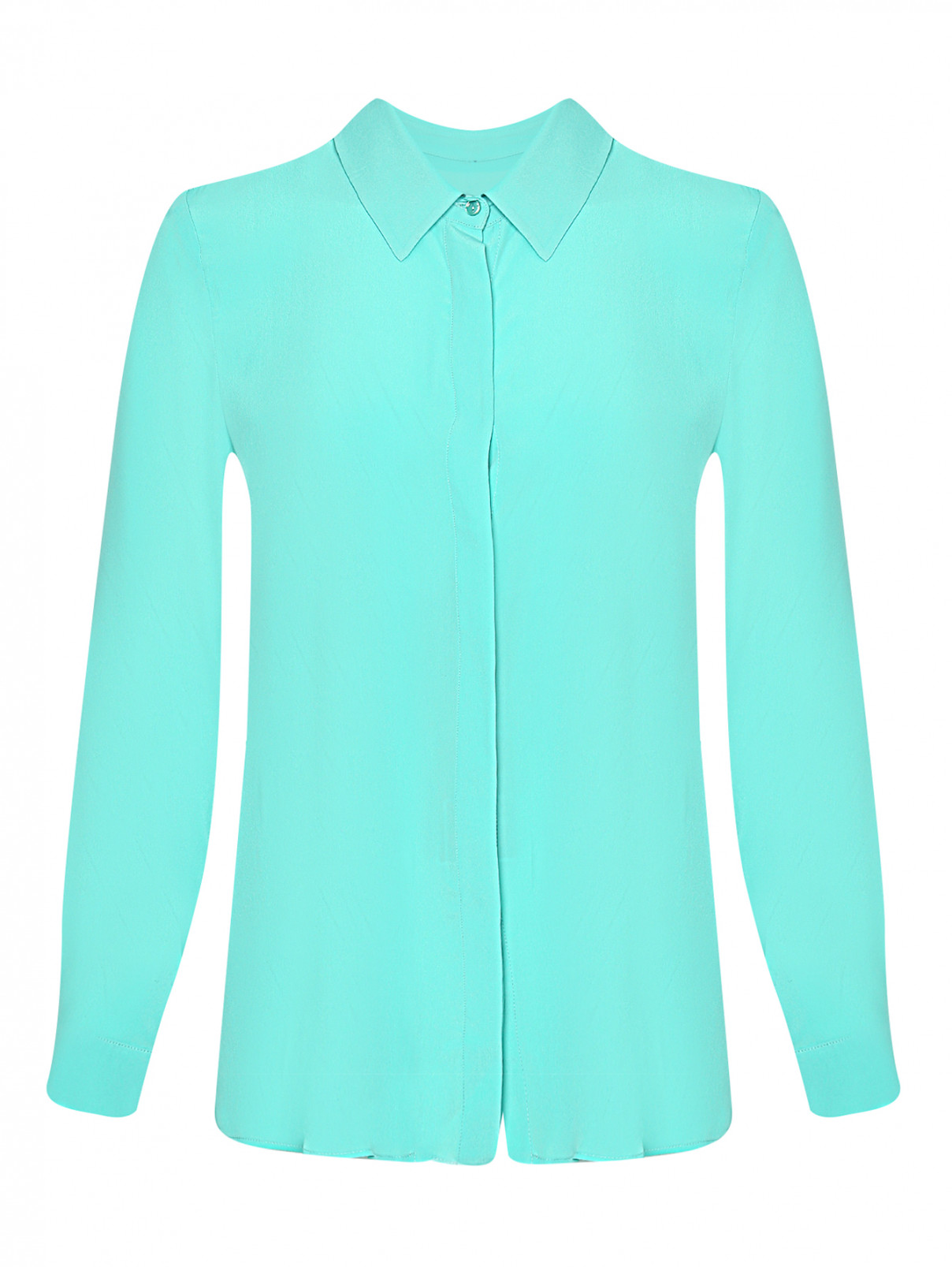 Блуза из смешанного шелка Persona by Marina Rinaldi  –  Общий вид  – Цвет:  Зеленый