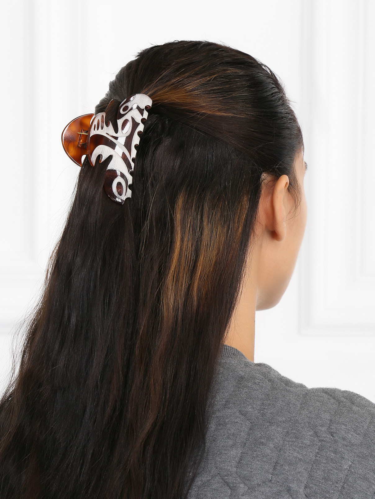 Заколка для волос с узором Janeke  –  Модель Общий вид  – Цвет:  Коричневый