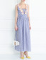 Платье-миди из хлопка и шелка с узором "полоска" Moschino Boutique  –  МодельОбщийВид