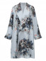 Легкое пальто из шелка с цветочным узором Marina Rinaldi  –  Общий вид