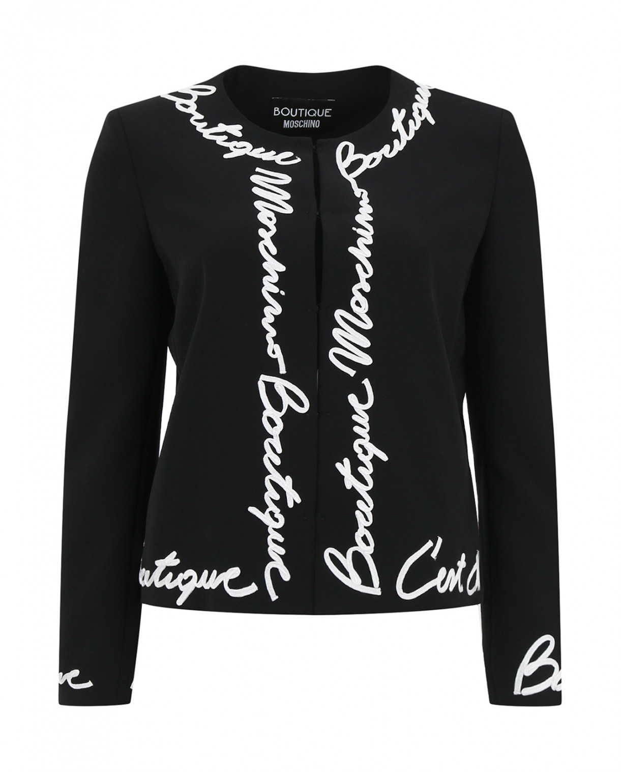Жакет декорированный вышивкой Moschino Boutique  –  Общий вид  – Цвет:  Черный