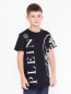 Хлопковая футболка с металлизированным принтом Philipp Plein  –  МодельВерхНиз