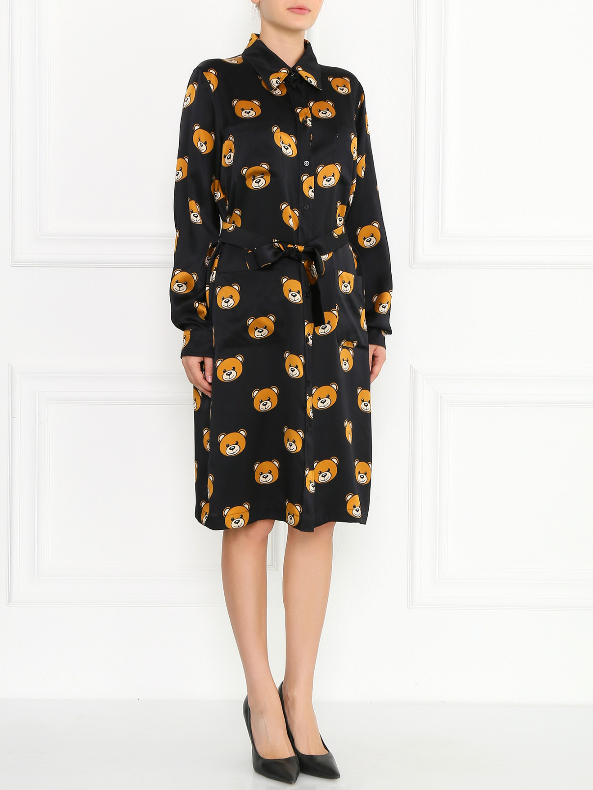 Платье-рубашка с принтом Moschino Couture  –  Модель Общий вид  – Цвет:  Мультиколор