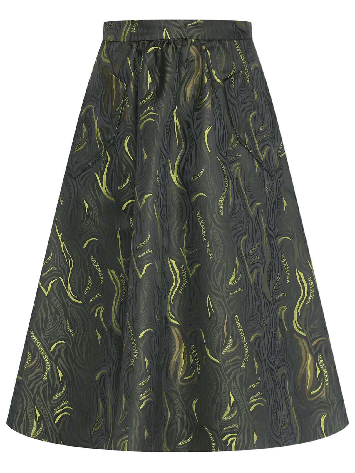 Юбка-миди с карманами Max Mara  –  Общий вид  – Цвет:  Зеленый