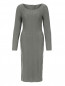 Трикотажное платье-футляр из шерсти фактурной вязки Alberta Ferretti  –  Общий вид