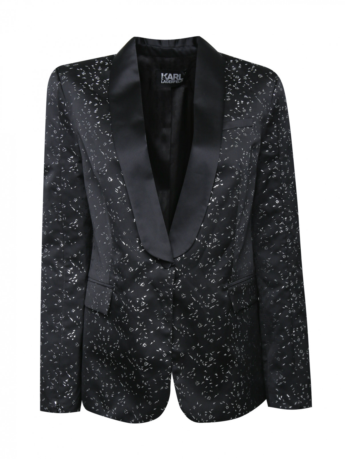 Жакет декорированный вышивкой из металлизированной нити Karl Lagerfeld  –  Общий вид  – Цвет:  Черный