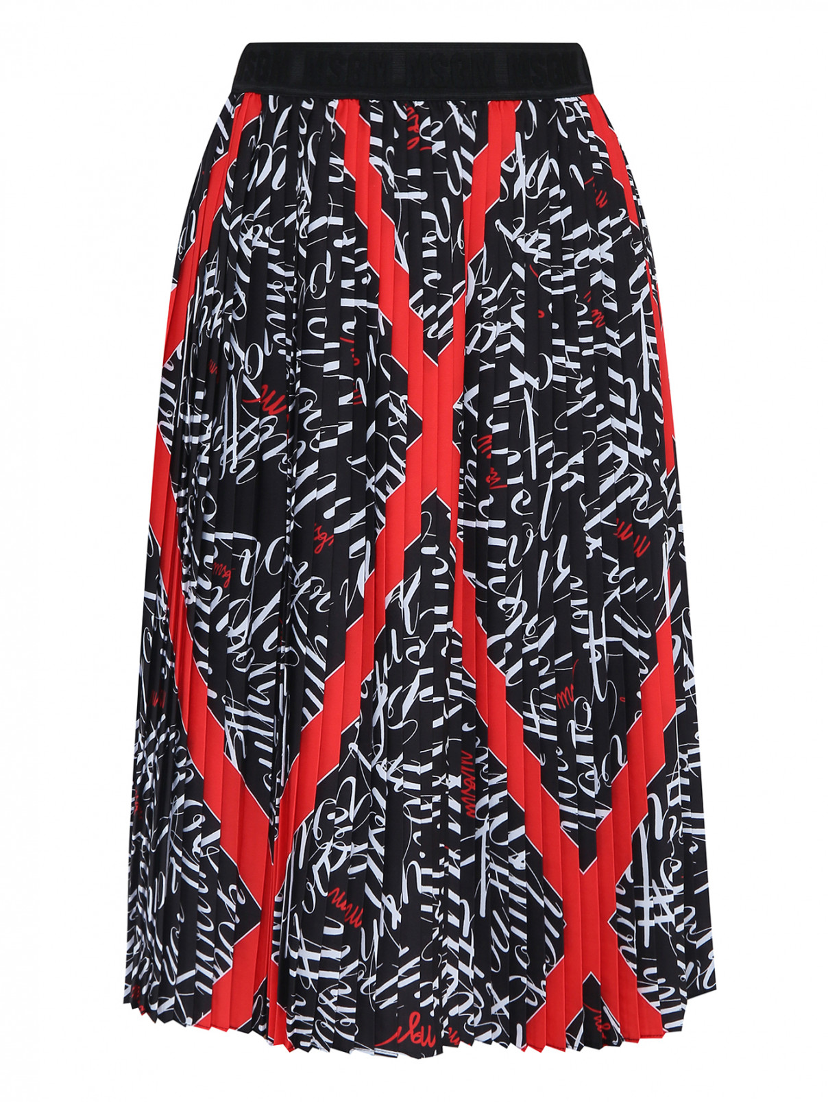 Плиссированная юбка на резинке MSGM  –  Общий вид  – Цвет:  Узор