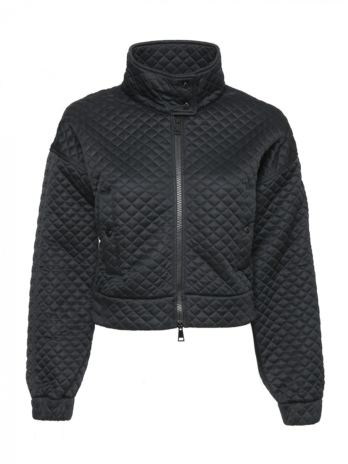Стеганая куртка на молнии Moncler  –  Общий вид  – Цвет:  Черный