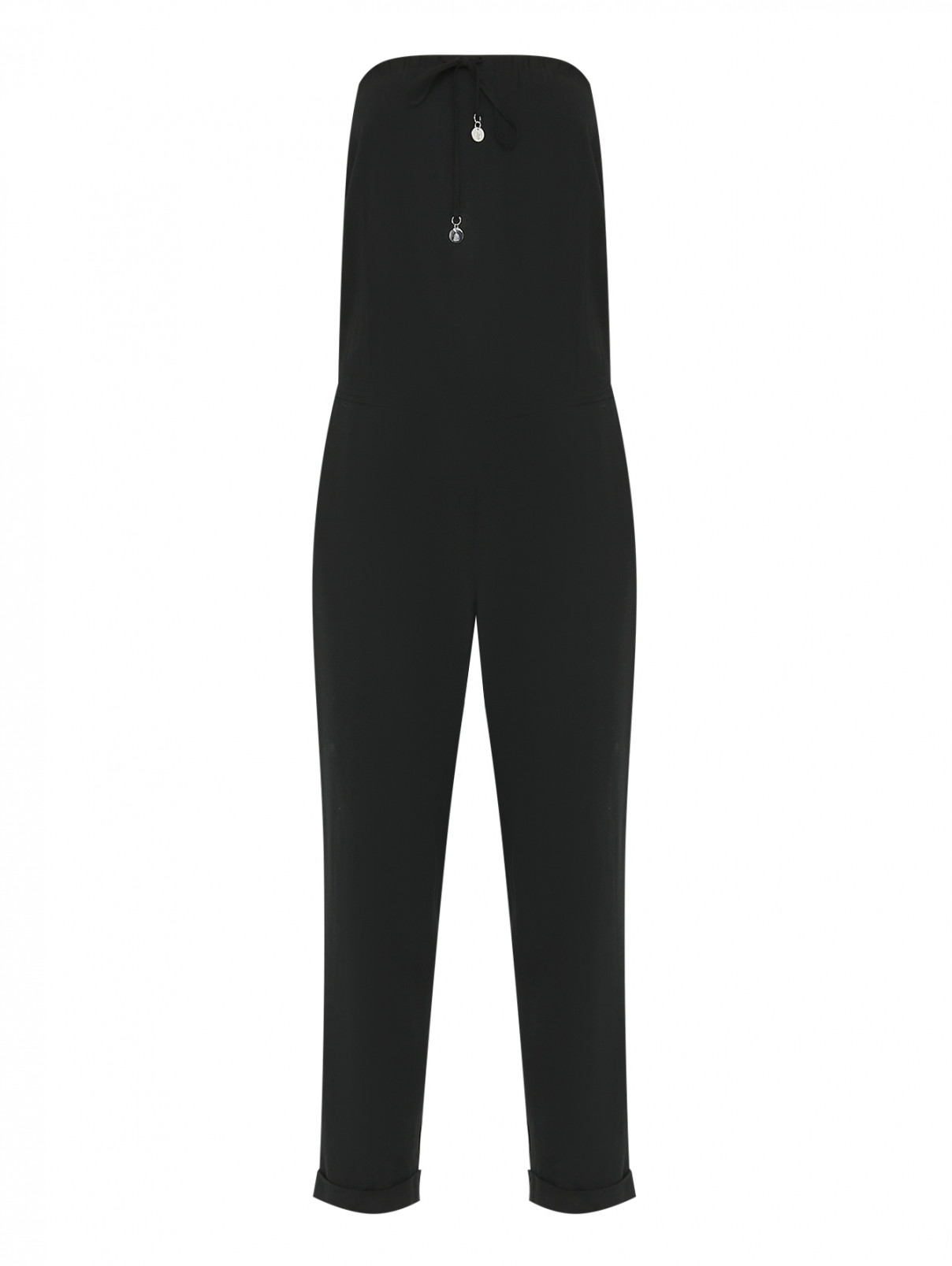 Комбинезон из вискозы с карманами Marina Yachting  –  Общий вид  – Цвет:  Черный