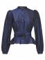 Блуза на пуговицах с драпировкой Max&Co  –  Общий вид