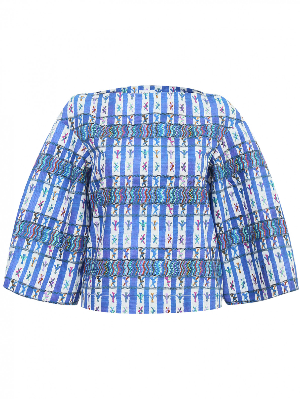 Блуза из хлопка с узором Stella Jean  –  Общий вид  – Цвет:  Узор